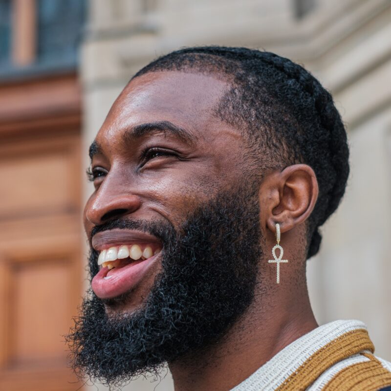 Handsome person smiles widely after visiting a cosmetic dentist in Mission, BC