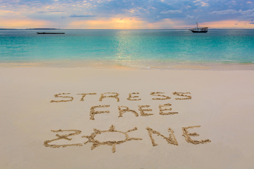 beach sand “stress free zone”