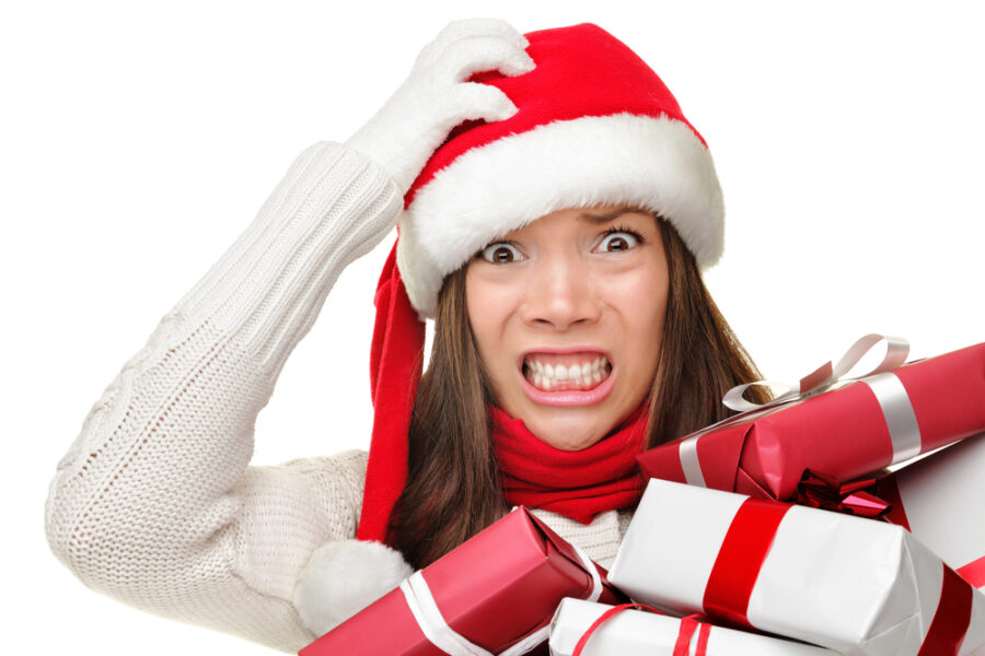 woman experiencing bruxism because of holiday stress